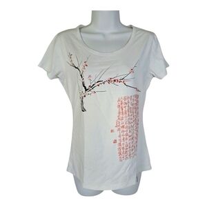 Miss‎ Sixty Women's White and Red Cherry Bolsom Print T shirt